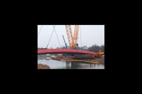 2012 bridge lifted into place at Eton Rowing Centre